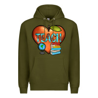 Army Green teach heart Premium Hoodie - JahusDesignShop