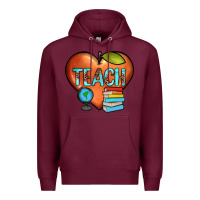 Burgundy teach heart Premium Hoodie - JahusDesignShop