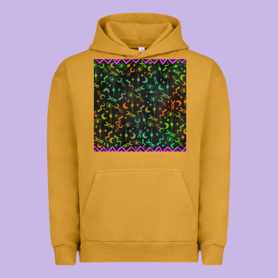 Halloween Witch Symbols Seamless Pattern Urban Hoodie Designed By Bundleandbundleshop