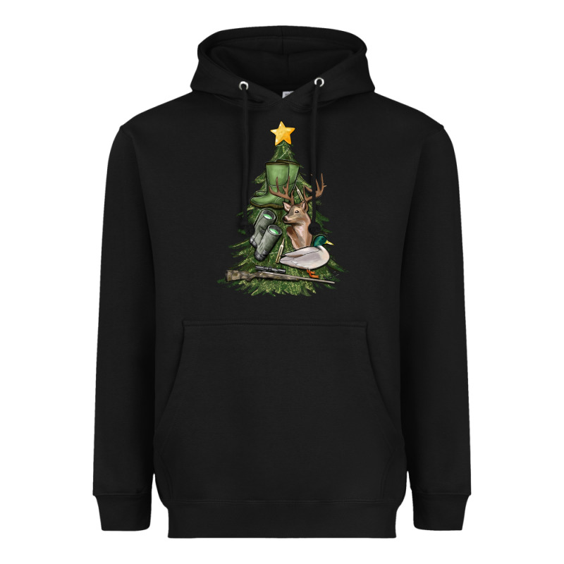Hunting Christmas Tree Heavyweight Hoodie by MaliasSmallBusiness | Teevron