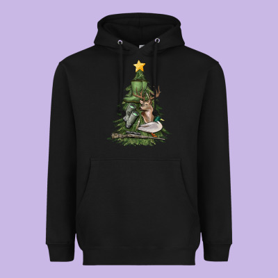 Heavyweight Hoodie hunting christmas tree