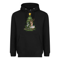 Black hunting christmas tree Heavyweight Hoodie - MaliasSmallBusiness