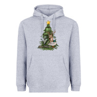 Heather Grey hunting christmas tree Heavyweight Hoodie - MaliasSmallBusiness