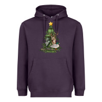 Plum hunting christmas tree Heavyweight Hoodie - MaliasSmallBusiness