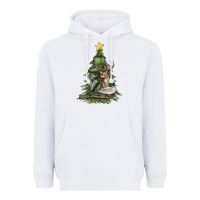 White hunting christmas tree Heavyweight Hoodie - MaliasSmallBusiness