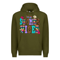 Army Green summer vibes Premium Hoodie - AdoDesignShop
