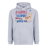 Heather Grey a whole llama learning going on Heavyweight Hoodie - MaliasSmallBusiness