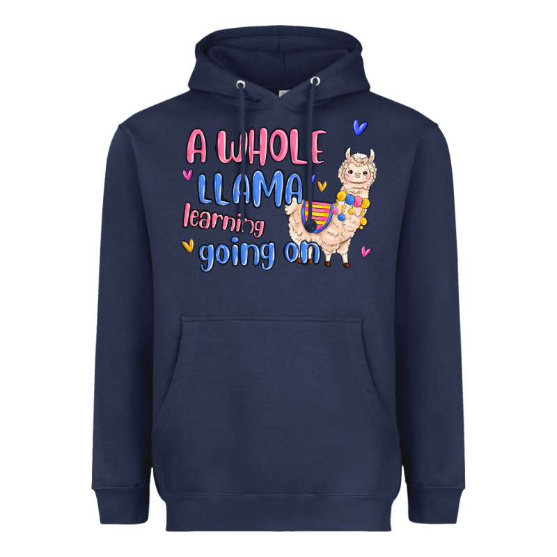 A Whole Llama Learning Going On Heavyweight Hoodie by MaliasSmallBusiness | Teevron