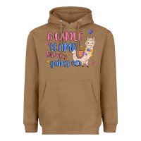 Toasted Coconut a whole llama learning going on Heavyweight Hoodie - MaliasSmallBusiness
