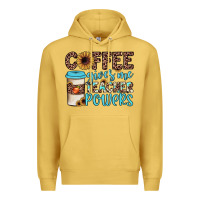Antique Gold coffee gives me teacher powers Premium Hoodie - JahusDesignShop