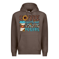 Coffee coffee gives me teacher powers Premium Hoodie - JahusDesignShop