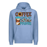 Colony Blue coffee gives me teacher powers Premium Hoodie - JahusDesignShop