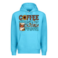 Ocean Blue coffee gives me teacher powers Premium Hoodie - JahusDesignShop