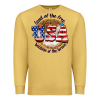 Antique Gold land of the free usa because of the brave billie w Premium Sweatshirt - texasbilliewilder