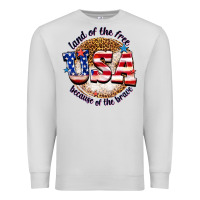 Dove Grey land of the free usa because of the brave billie w Premium Sweatshirt - texasbilliewilder
