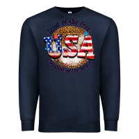 Navy land of the free usa because of the brave billie w Premium Sweatshirt - texasbilliewilder