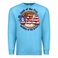 Ocean Blue land of the free usa because of the brave billie w Premium Sweatshirt - texasbilliewilder