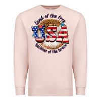 Pale Pink land of the free usa because of the brave billie w Premium Sweatshirt - texasbilliewilder