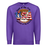 Purple land of the free usa because of the brave billie w Premium Sweatshirt - texasbilliewilder