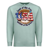Seafoam land of the free usa because of the brave billie w Premium Sweatshirt - texasbilliewilder