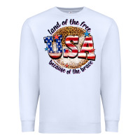White land of the free usa because of the brave billie w Premium Sweatshirt - texasbilliewilder
