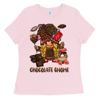 Bubblegum Pink chocolate gnome Ladies Tee - BarkalooDesign