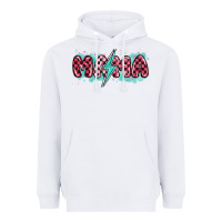 White lightning bolt mama Heavyweight Hoodie - MaliasSmallBusiness