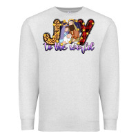 Oatmeal Heather joy to the world Premium Sweatshirt - Zillion Design Studio
