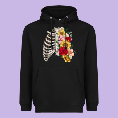 Heavyweight Hoodie floral ribcage