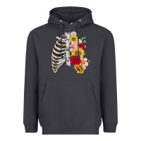 Smoke floral ribcage Heavyweight Hoodie - MaliasSmallBusiness