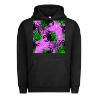 Pigment Black halloween spider green leopard seamless pattern Urban Hoodie - BundleAndBundleShop