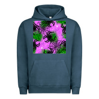 Pigment Midnight Navy halloween spider green leopard seamless pattern Urban Hoodie - BundleAndBundleShop