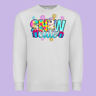 Premium Sweatshirt snow cute with unicorn