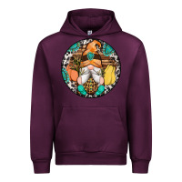 Mauve Wine fall gnomes round earrings 1 Urban Hoodie - Artiststas
