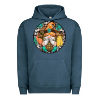 Pigment Midnight Navy fall gnomes round earrings 1 Urban Hoodie - Artiststas