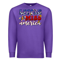 Purple little miss america Premium Sweatshirt - texasbilliewilder