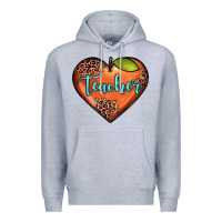 Heather Grey teacher heart Premium Hoodie - JahusDesignShop