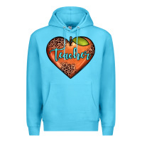 Ocean Blue teacher heart Premium Hoodie - JahusDesignShop
