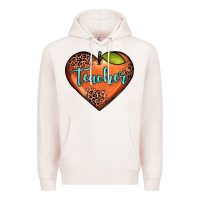Pale Pink teacher heart Premium Hoodie - JahusDesignShop