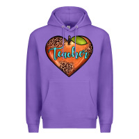 Purple teacher heart Premium Hoodie - JahusDesignShop