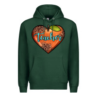 Sports Green teacher heart Premium Hoodie - JahusDesignShop