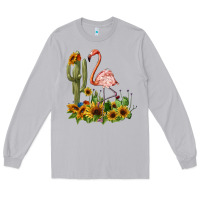 Moon Dust flamingo with cactus and sunflowers Long Sleeve Tee - BarkalooDesign