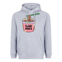 Heather Grey instant good vibes noodles Heavyweight Hoodie - MaliasSmallBusiness