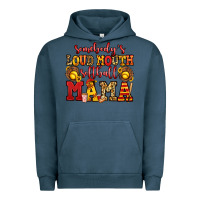 Pigment Midnight Navy somebody's loud mouth softball mama Urban Hoodie - Jasminsmagicworld