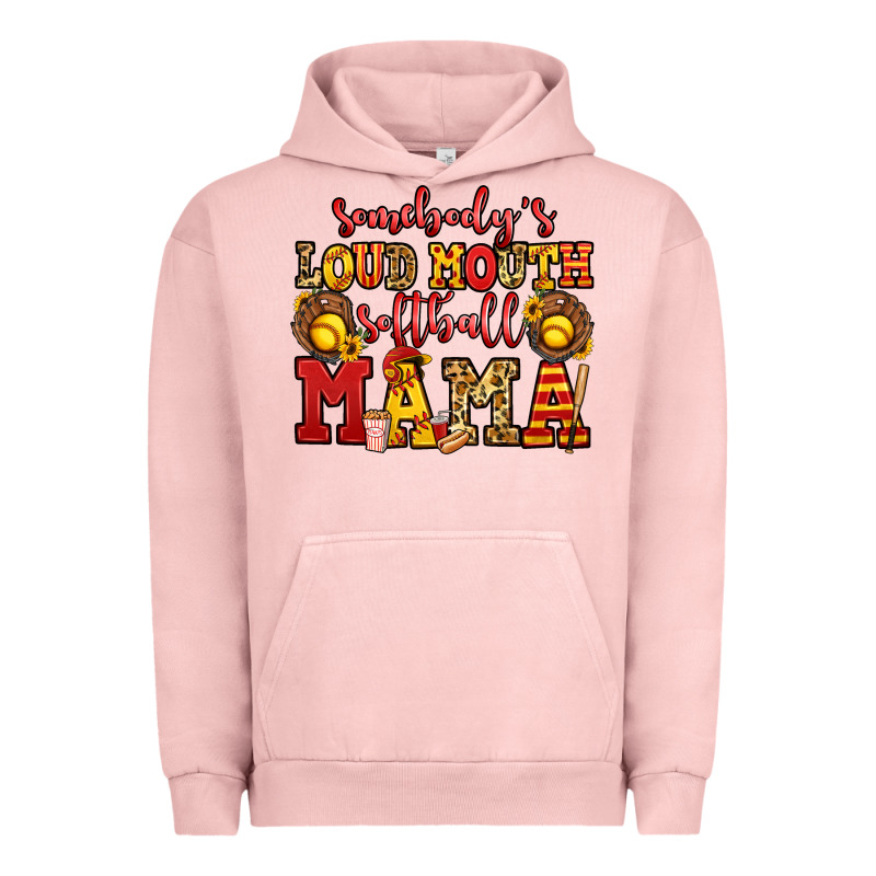Somebody's Loud Mouth Softball Mama Urban Hoodie by Jasminsmagicworld | Teevron