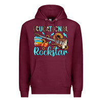 Burgundy educational rockstar Premium Hoodie - JahusDesignShop