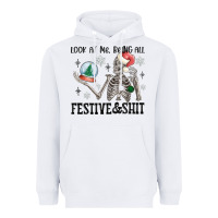 White look at me being all festive and shit Heavyweight Hoodie - MaliasSmallBusiness