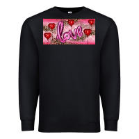 Black Valentine's Day Love Balloon Heart Balloons Premium Sweatshirt - RanaPortraitStore