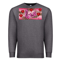 Charcoal Heather Valentine's Day Love Balloon Heart Balloons Premium Sweatshirt - RanaPortraitStore
