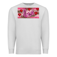 Dove Grey Valentine's Day Love Balloon Heart Balloons Premium Sweatshirt - RanaPortraitStore